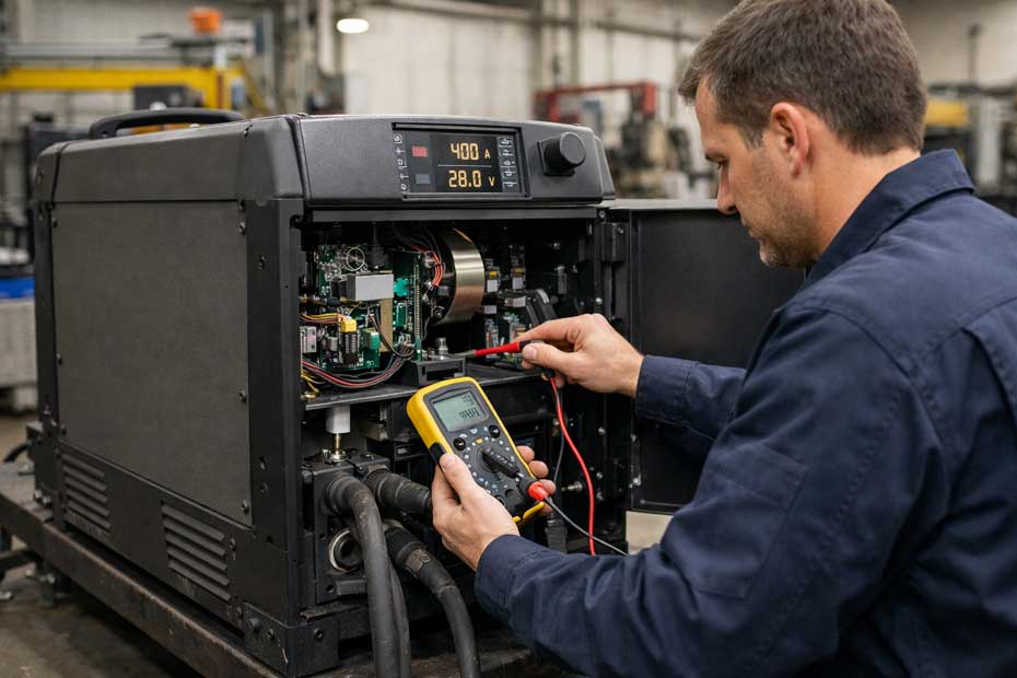 Diagnóstico y evaluación técnica de equipo industrial de soldadura en taller